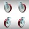 Service Caster 8 Inch SS Poly on Aluminum Swivel Caster Set with Roller Bearings 2 Brakes SCC SCC-SS30S820-PAR-2-TLB-2 - alternate 2